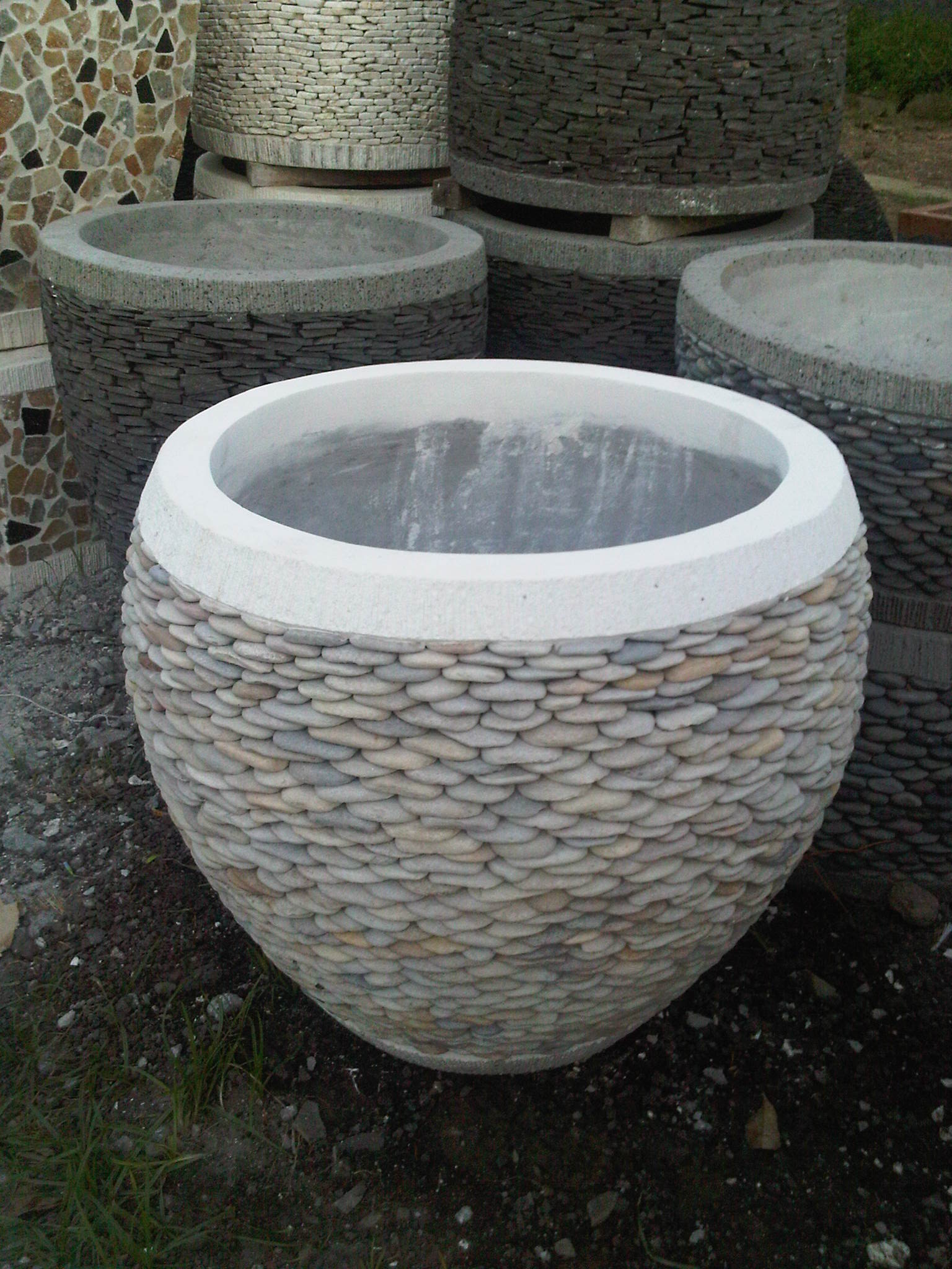 Natural stone pot BSP01B size 40x40cm